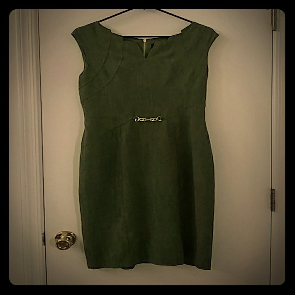 Grass green sheath dress